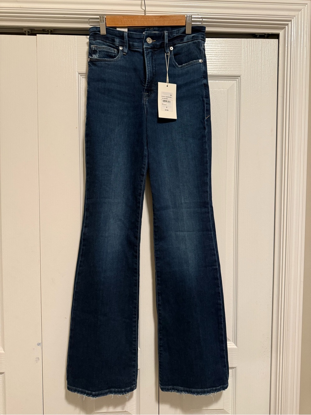 Good American Dark Indigo High-Rise Wide-Leg Jeans